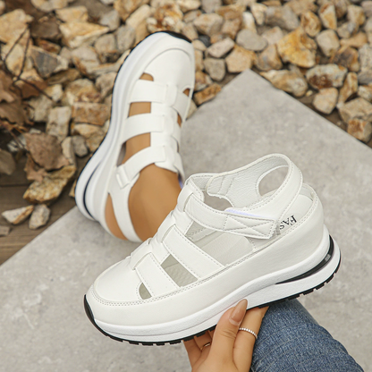 Zapatos de cuero con suela gruesa y plataforma hueca