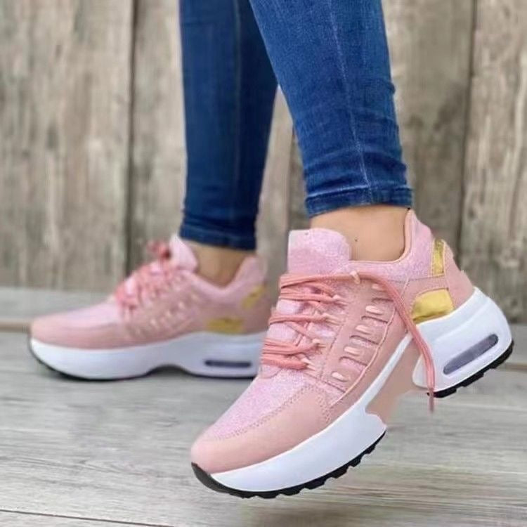 Zapatos casuales ortopédicos con cordones y tacón de cuña