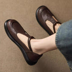100% Zapatos de plataforma de cuero