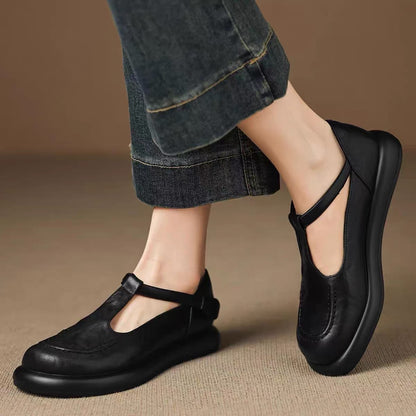 100% Zapatos de plataforma de cuero