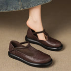 100% Zapatos de plataforma de cuero