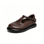 100% Zapatos de plataforma de cuero