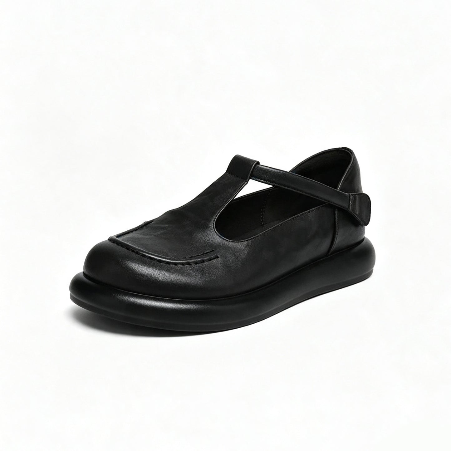 100% Zapatos de plataforma de cuero