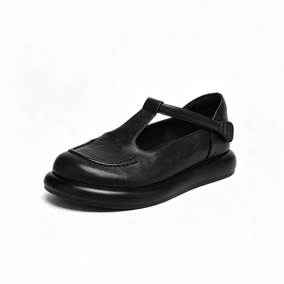 100% Zapatos de plataforma de cuero