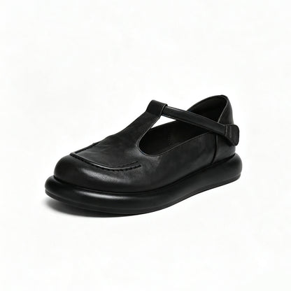 100% Zapatos de plataforma de cuero