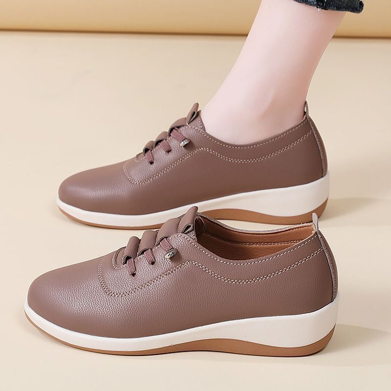 Zapatos de cuero de suela blanda sin cordones