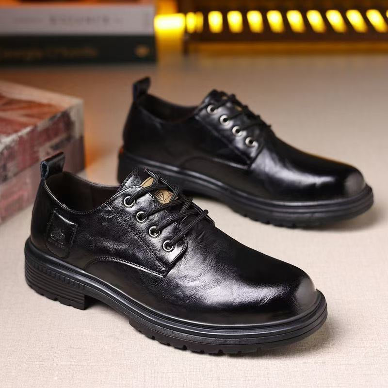 Zapatos retro de piel para hombre con suela blanda