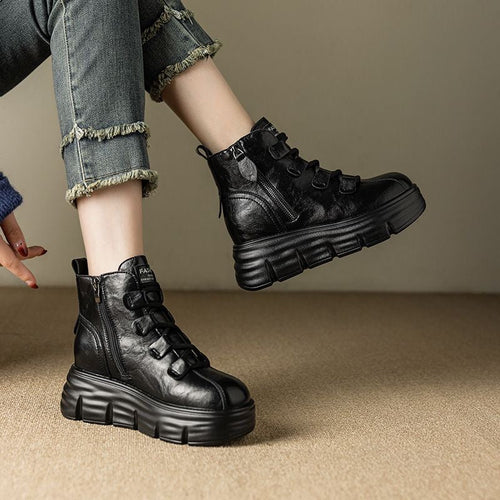 Botas de plataforma de piel vintage