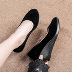Zapatos de mujer con tacón de cuña de ante