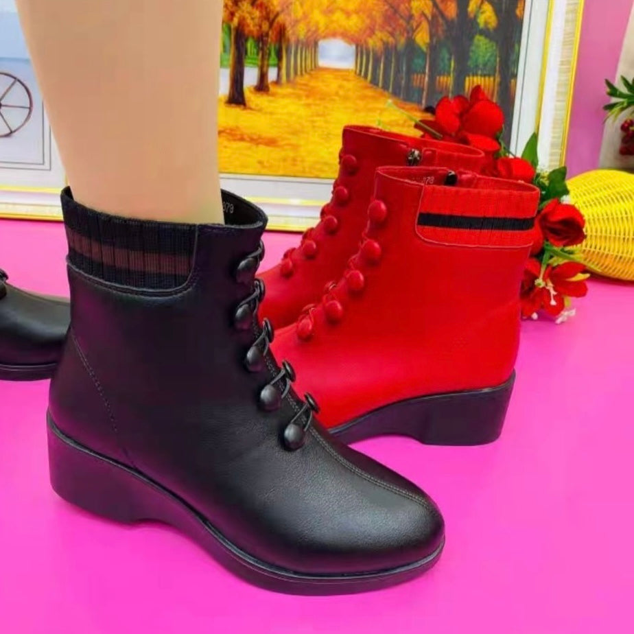 Botines Negros con Botones para Mujer