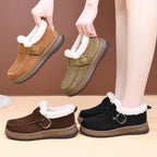 Mocasines para Mujer con Forro Afelpado y Hebilla Decorativa