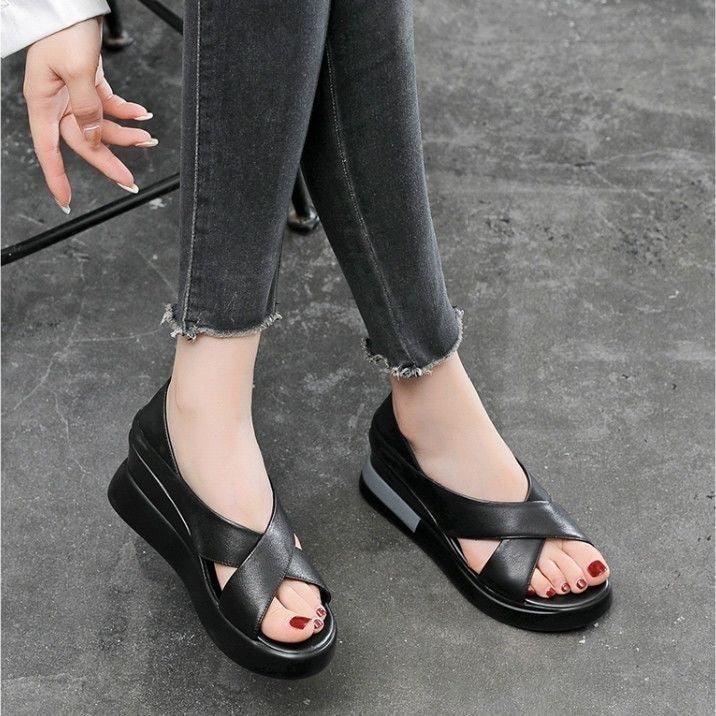 Sandalias tacón tiras cruzadas