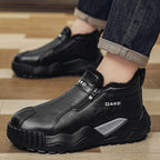Zapatos casuales de piel para hombre con forro polar