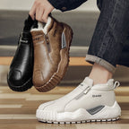 Zapatos casuales de piel para hombre con forro polar