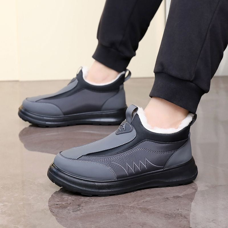 Zapatos de hombre forrados con vellón y engrosados