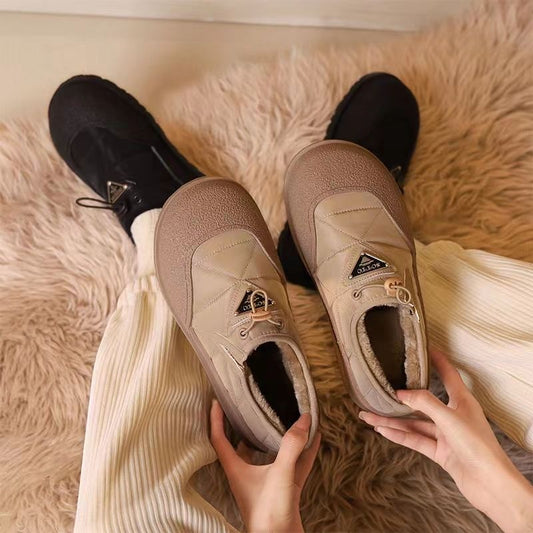 Zapatos casuales forrados de polar con hebilla elástica