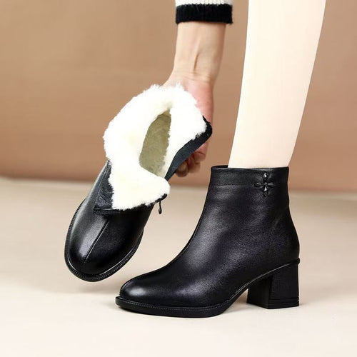 Botines de tacón grueso para mujer