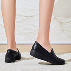 Zapatos de piel con cuña y suela blanda antideslizante