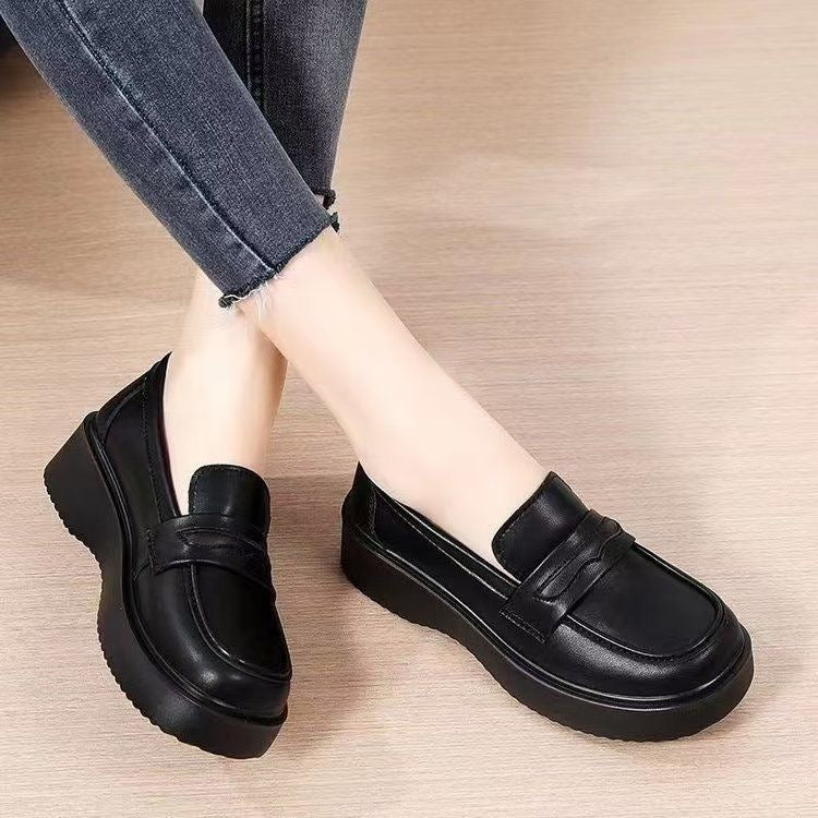 Mocasines de plataforma de piel suave