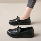Zapatos de piel suave con punta redonda