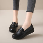 Zapatos antideslizantes de suela blanda de cuero genuino