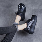 Zapatos de plataforma de piel pura suave