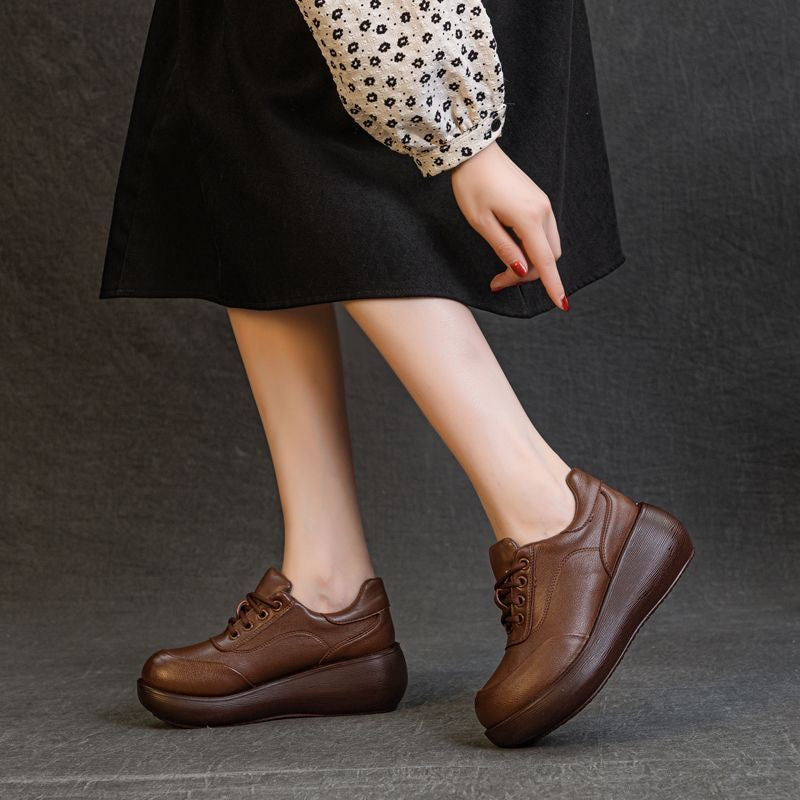 Zapatos plataforma piel vacuno primera capa