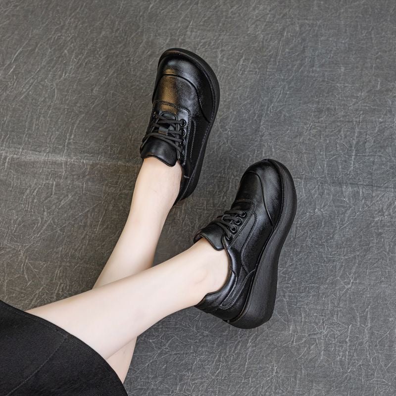 Zapatos plataforma piel vacuno primera capa