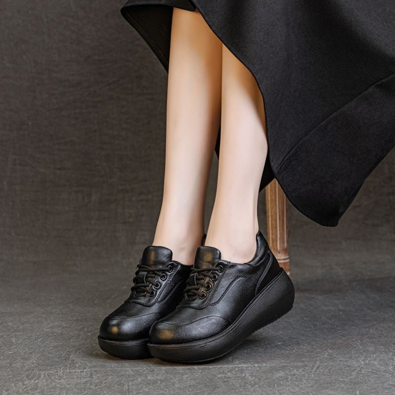 Zapatos plataforma piel vacuno primera capa