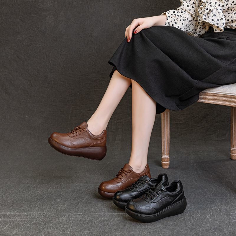 Zapatos plataforma piel vacuno primera capa