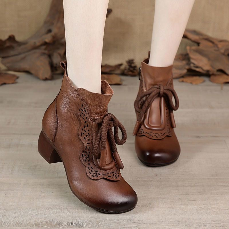 Botas cortas de piel vintage