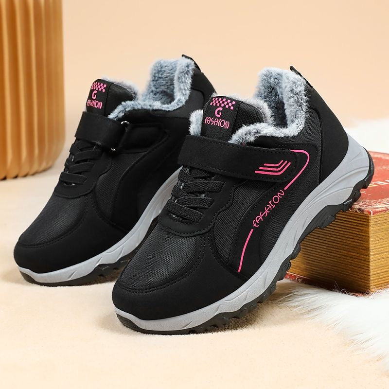 Zapatos de algodón con malla de mujer (cuadros en blanco y negro)