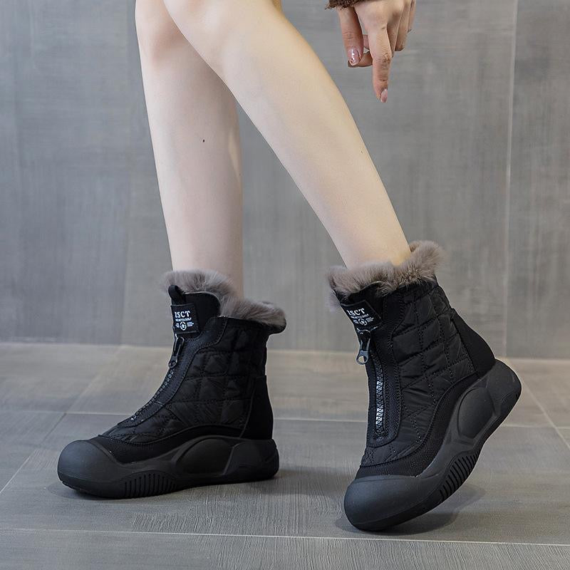 Botas de algodón para mujeres (gris púrpura)