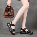 Sandalias de plataforma de piel suave
