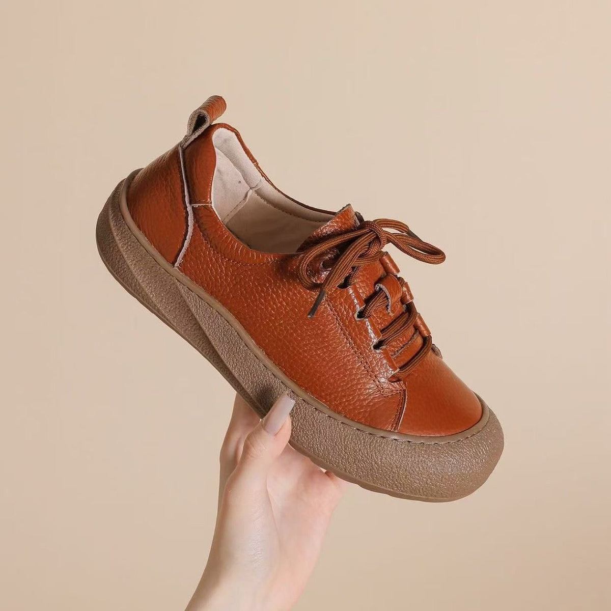 Zapatos de Piel con Plataforma Ligera
