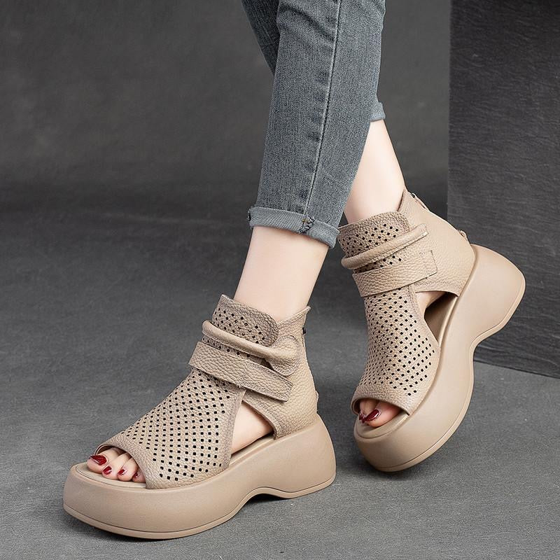 Sandalias romanas de piel de vaca