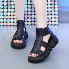 Sandalias de plataforma con patchwork