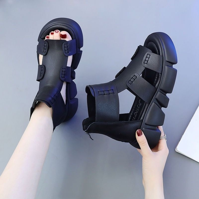 Sandalias de plataforma con patchwork