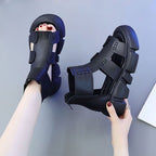 Sandalias de plataforma con patchwork