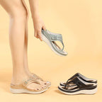 Zapatillas de tacón de cuña hueca