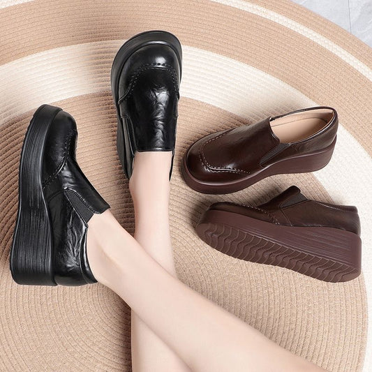 Zapatos casuales de piel con suela blanda antideslizante