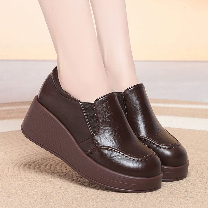 Zapatos casuales de piel con suela blanda antideslizante
