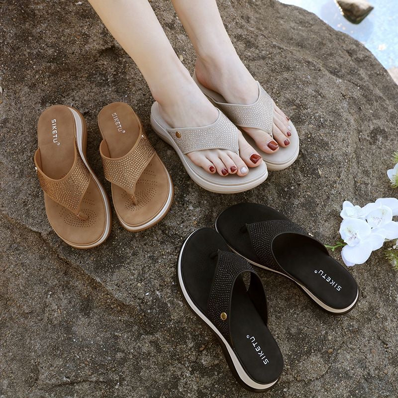 Chanclas antideslizantes con diseño de diamante