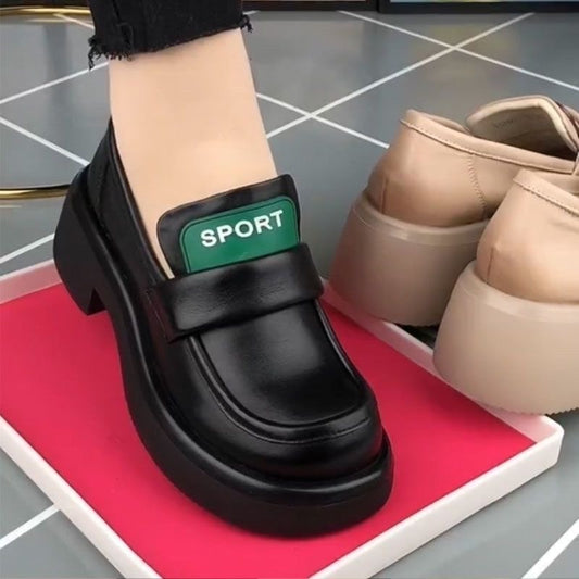 Mocasines de plataforma de cuero