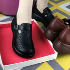 Zapatos de plataforma de piel calada