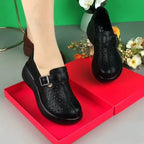 Zapatos de plataforma de piel calada