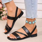 Sandalias planas de cuero