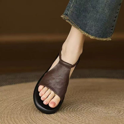 100% Sandalias de piel suave