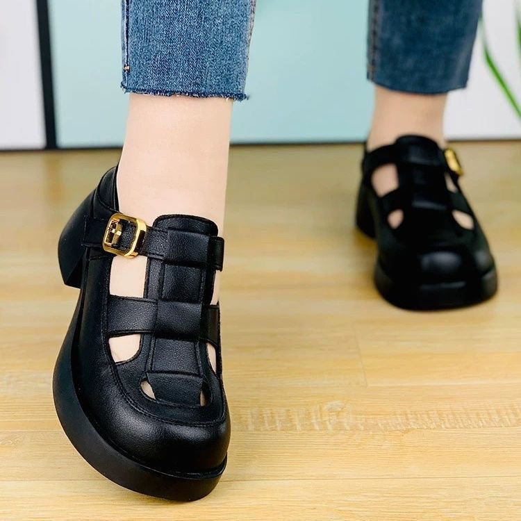 Zapatos 100% de piel suave con suelas blandas