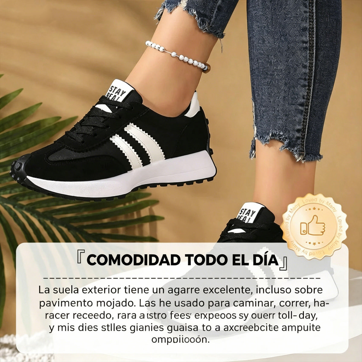 Zapatillas deportivas de mujer con suela gruesa antideslizante